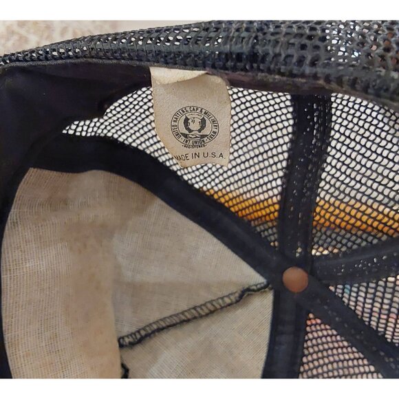 Vintage NASCAR Black Trucker Hat Corduroy Embroidered "Racing At Its Best" - Picture 6 of 7